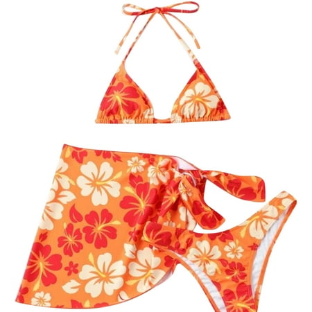 fvwitlyh Bikini Sets for Women Swim Shorts And Top Set Beachwear Bandeau Brazilian Swimwear Set Bandage Bathing Suit Women Two Piece Sunflower Bikinis