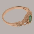 thumbnail image 5 of LBG British Made 9k Rose Gold Natural Emerald & Diamond Womens Promise Ring - 33 size options - Size 4.25, 5 of 8