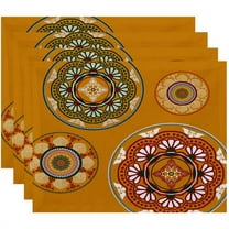 Simply Daisy 18" x 14" Medallions Geometric Print Placemats, Set of 4