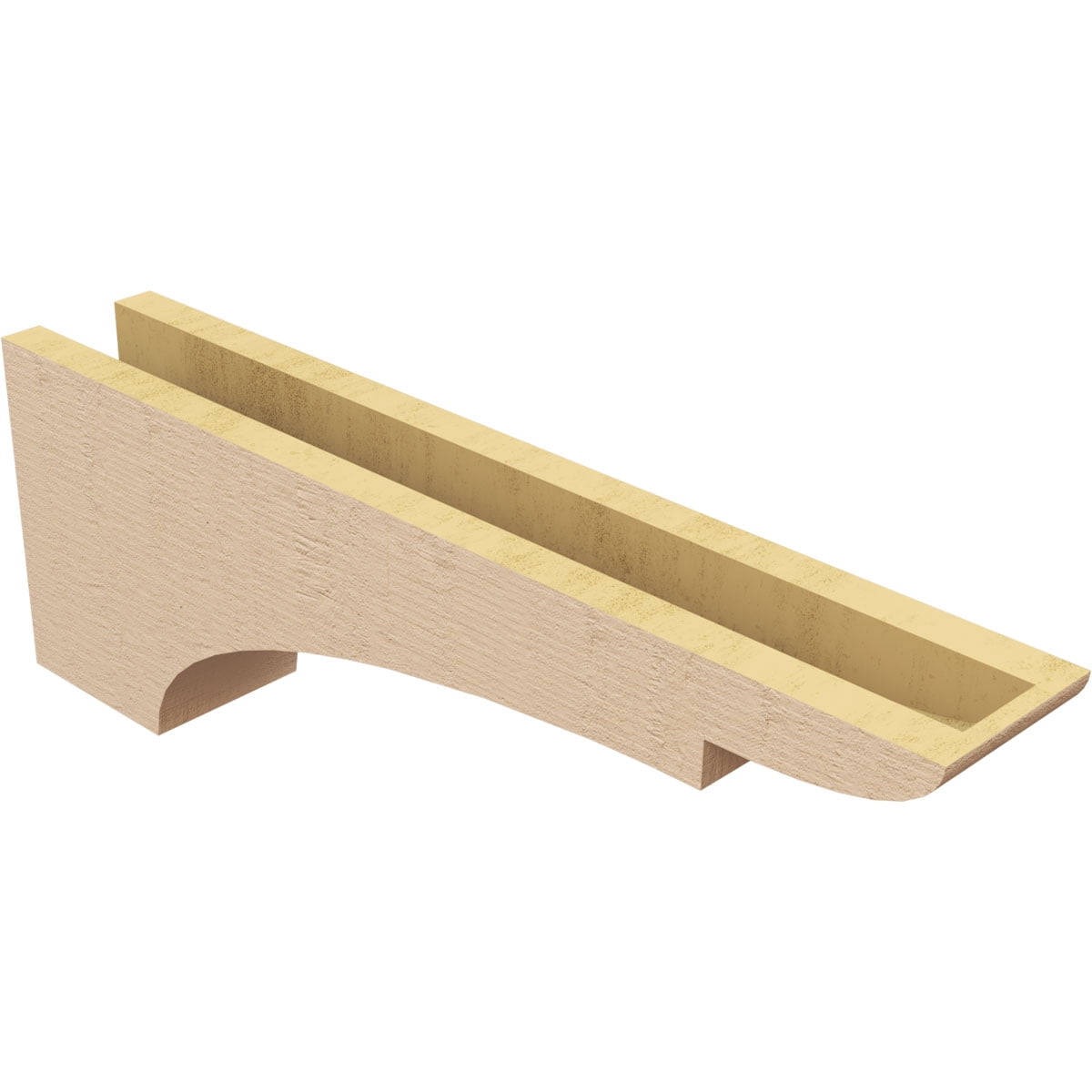 4"W x 24"D x 8"H Thin Yorktown Rough Cedar Woodgrain TimberThane Corbel, Primed Tan