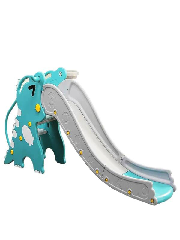 Blue Dinosaur Toddler Slide Indoor for Baby Boy and Girls Aged 1-4 Years Old Toy Outdoor Slides for Kids Playset Folding Child Climber Slides for Backyard 