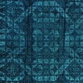 thumbnail image 1 of Ahgly Company Machine Washable Indoor Square Persian Turquoise Blue Bohemian Area Rugs, 6' Square, 1 of 4