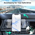 thumbnail image 4 of Car Phone Mount with Metal Clip ,Air Vent Phone Holder for Car with Adjustable Size Up to 7'', One-Handed One Second Operation,Fit with All iPhone and Other Android Phones, 4 of 6