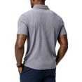 thumbnail image 5 of KLHDSF Men's Polo Shirts Short Sleeve Classic Fit Cotton Pique Casual Tee Soft, Breathable, Lightweight, Cooling; Business Casual, Golf, Daily Wear Gray M, 5 of 9