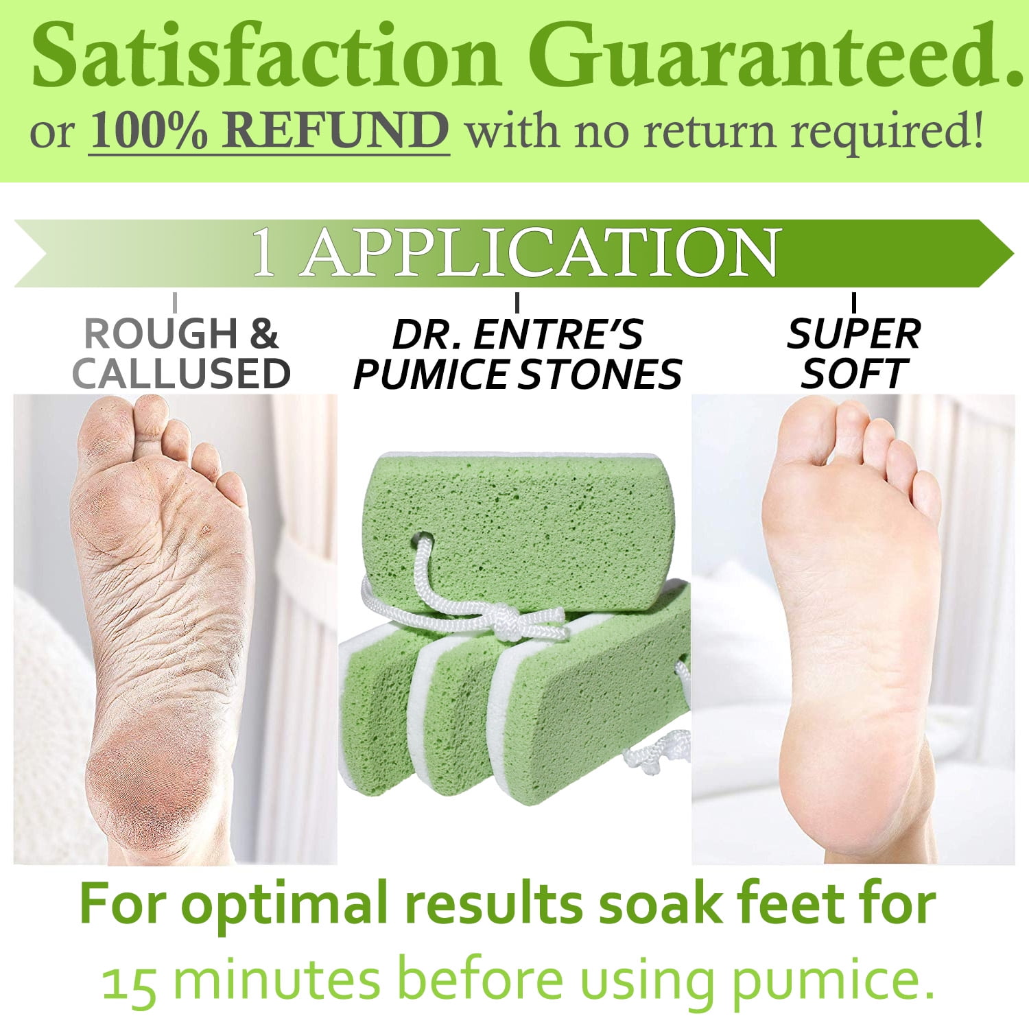 Pumice Stone for feet 4 Pack: Foot Scrubber, Dead Skin Scraper Exfoliator, Pedicure Tools EntreFeet