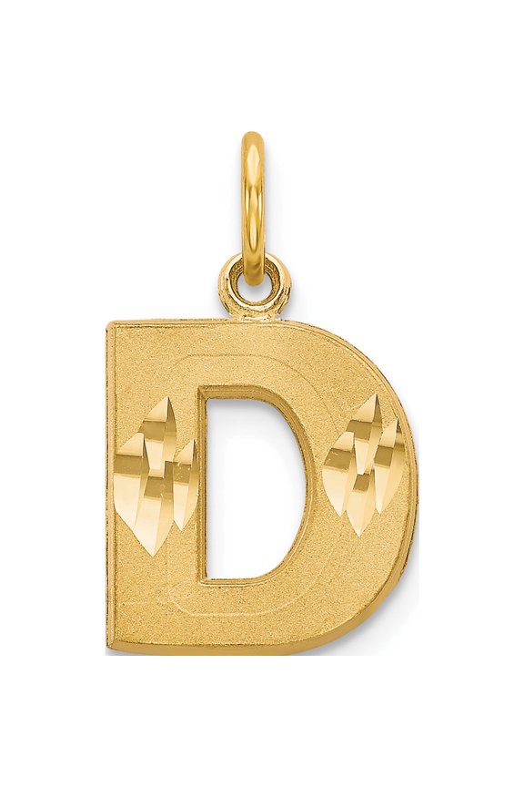 14K Yellow Gold Letter D Initial Charm (14.37 X 11.47) Made In United States c566d
