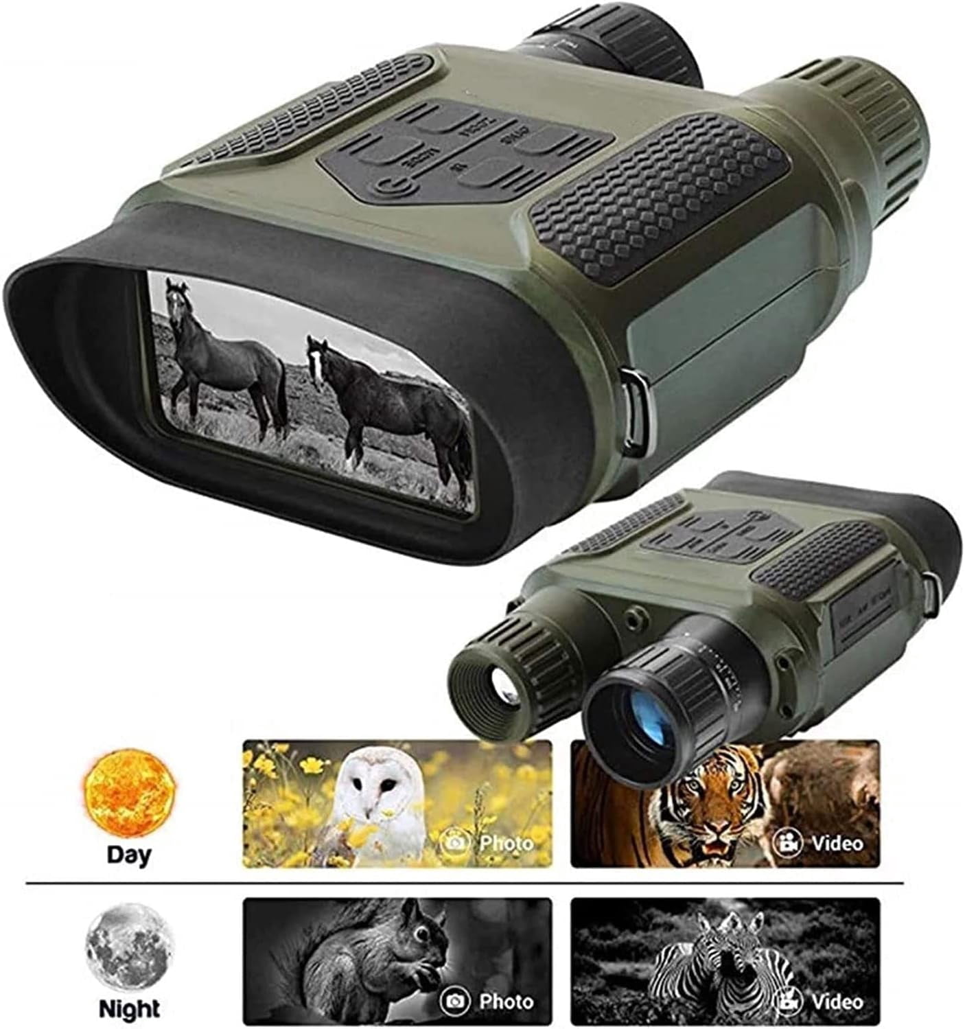Night Vision Binoculars - Digital Infrared with Military-Grade Night Vision, 7x31mm Night Vision Goggles with Photos Videos Recorder Function, 2" LCD Infrared Binoculars