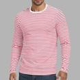 thumbnail image 2 of SAWOBUUN Mens Long Sleeve Striped T-Shirt Crew Neck Casual Basic Stripes Pullover Tee Tops, 2 of 6