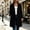 Black, variant on Womens Long Trench Coat Solid Color Classic Lapel Overcoat with Pocket and Button warm and breathable winter outerwear