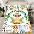 thumbnail image 2 of Feelyou Kawaii Meerkat Animal Bed Sheets for Teens, Tiger Elephant King Sheets, Eucalyptus Leaves Botanical Sheet Set, Ultra Soft Bedroom Decor, 4 Pieces, 2 of 7