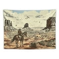 thumbnail image 5 of Nawypu YEAHSPACE Western Tapestry  Cowboy Tapestry for Bedroom Aesthetic Wall Hanging Wall Blanket-American Cowboy Riding Horse in Wild West eagle, 5 of 6