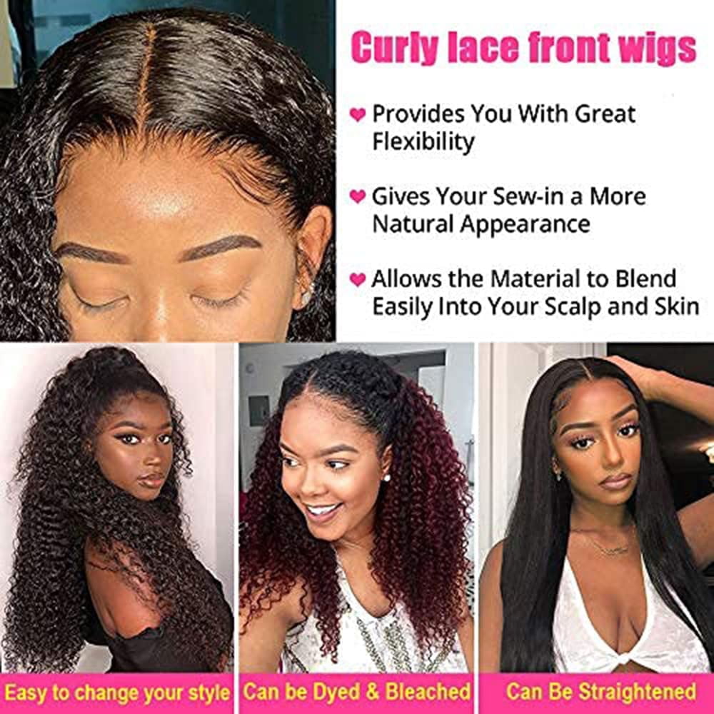 Deep Wave Human Hair Wig 4x4 Closure Glueless Wigs Human Hair Pre Plucked Pre Cut Lace Closure Glueless Wigs Elastic Band 200% Density Natural Color
