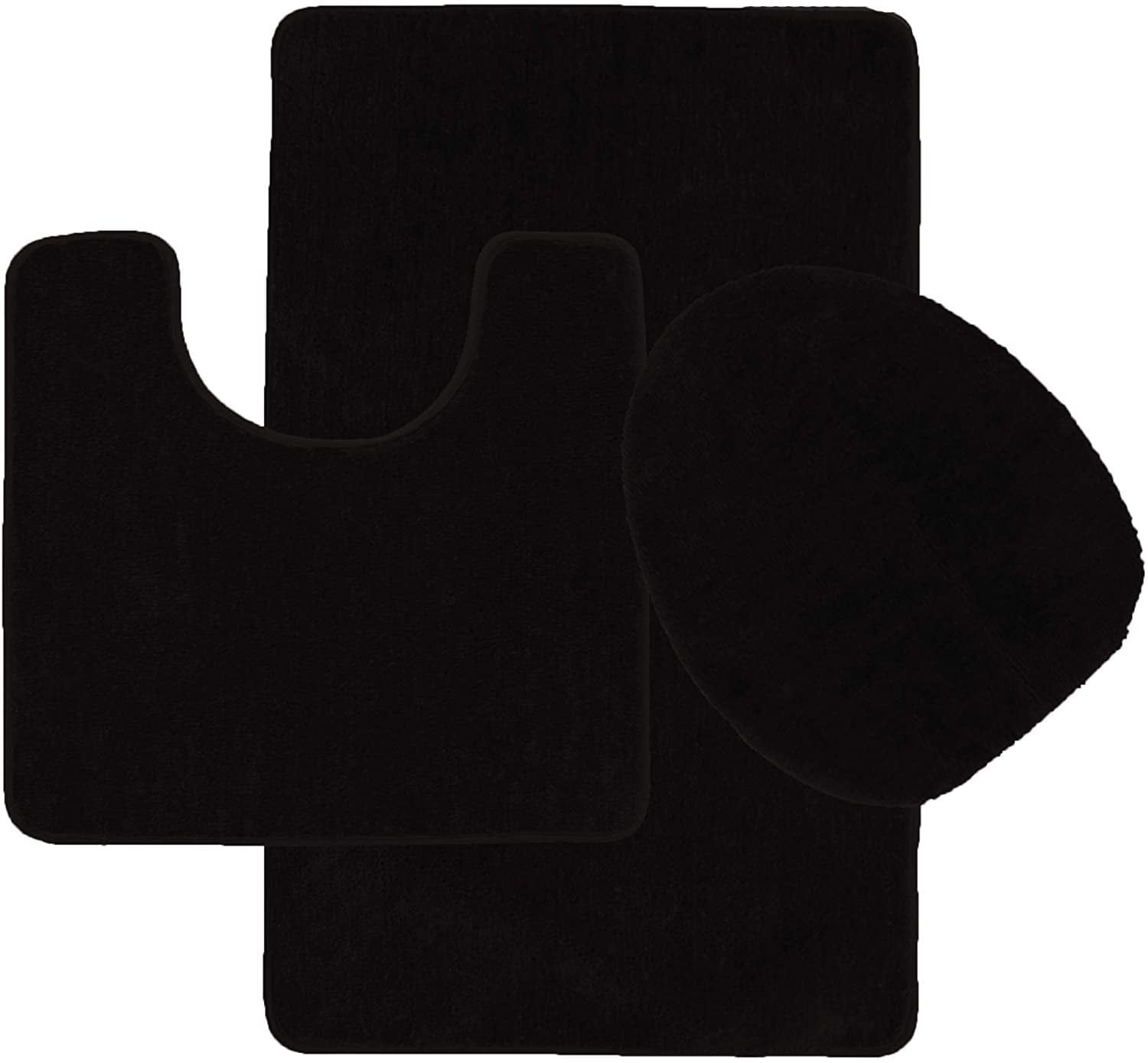 3 Piece Bathroom Rug Set Bath Rug, Contour Mat, and Lid Cover - Walmart.com
