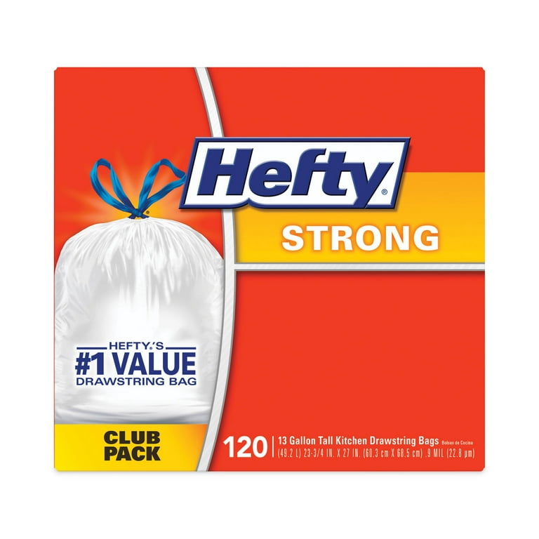 Hefty 13-Gallons White Plastic Kitchen Drawstring Trash Bag (360-Count) in  the Trash Bags department at