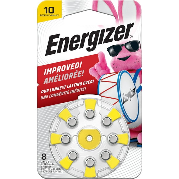 Energizer Hearing Aid Batteries Size 10, Yellow Tab, 8 Pack Walmart