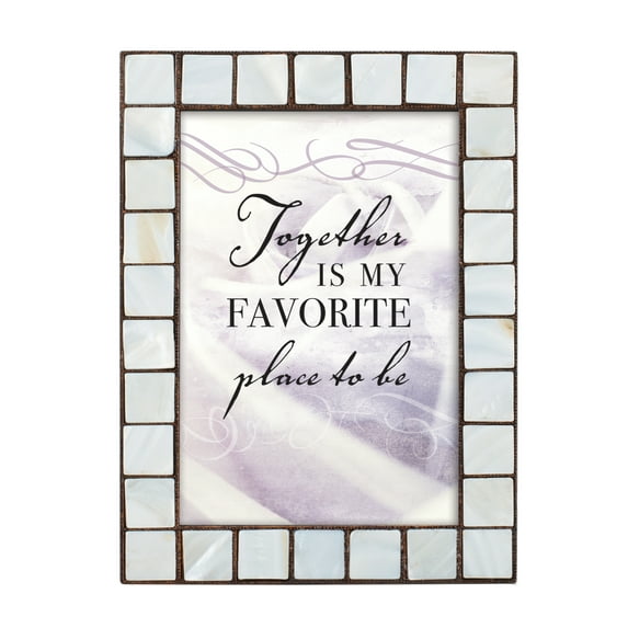 Cottage Garden Together Mother of Pearl Amber 5 x 7 Table Top and Wall Photo Frame