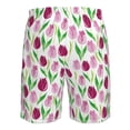 thumbnail image 6 of Kdxio Tulips Flowers Pattern Mens Casual Shorts - Drawstring Summer Beach Sports Shorts for Men, 6 of 9