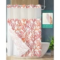 thumbnail image 2 of No Hook Shower Curtain with Snap-in Liner, Red Coral Coastal Waterproof Fabric Bathroom Curtains, Summer Beach Nautical Ocean Bath Curtains & Mesh Top Window 72"x84" Long, 2 of 6