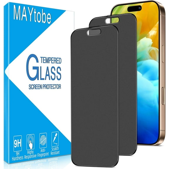 [2-Pack Matte Privacy Screen Protector for iPhone 16 Pro Tempered Glass, Anti-Fingerprint, Smooth as Silk, Anti Scratch, Anti-Reflection, Easy to Install