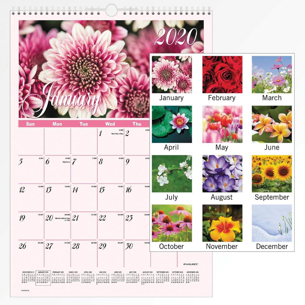 AtAGlance Flower Garden Monthly Wall Calendar Monthly 1 Year