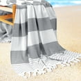 thumbnail image 4 of REGALWOVEN Cotton Beach Towels, Sand Free Quick Dry and Absorbent Swim Towel for Travel, Pool, Yoga, Sports Grey 40' x 72', 4 of 8