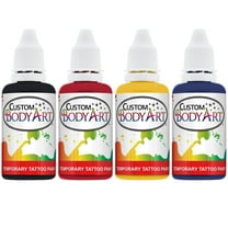 4 Color 1oz Custom Body Art Airbrush Temporary Tattoo Paint Set Ink Kit Stencil