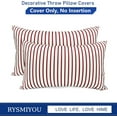 thumbnail image 4 of Decorative Throw Pillow Covers Set of 2 Wine Red Striped Pillow Covers 12x20 Inch Throw Pillow Cover Linen Pillowcase Modern Farmhouse Outdoor Pillow Covers for Couch Sofa Living Room, 4 of 6