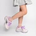 thumbnail image 5 of BURUDANI Girls Sneakers Lace-up Lightweight Sparkle StarGlow Breathable Jelly Sole Kids Walking Shoes Casual Sports, 5 of 6