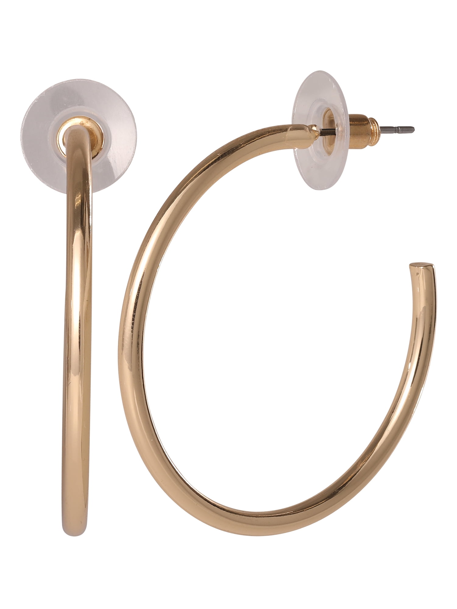 Jessica Simpson Gold-Tone and Cubic Zirconia Hoop Earrings 2-Pair Set for Women