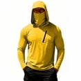 thumbnail image 2 of OIOLOYJM Sun Shirts for Men Uv Fishing Hoodie with Mask Long Sleeve Rash Guard Pocket T Shirts Lightweight Fashion Outfits Yellow XL, 2 of 7