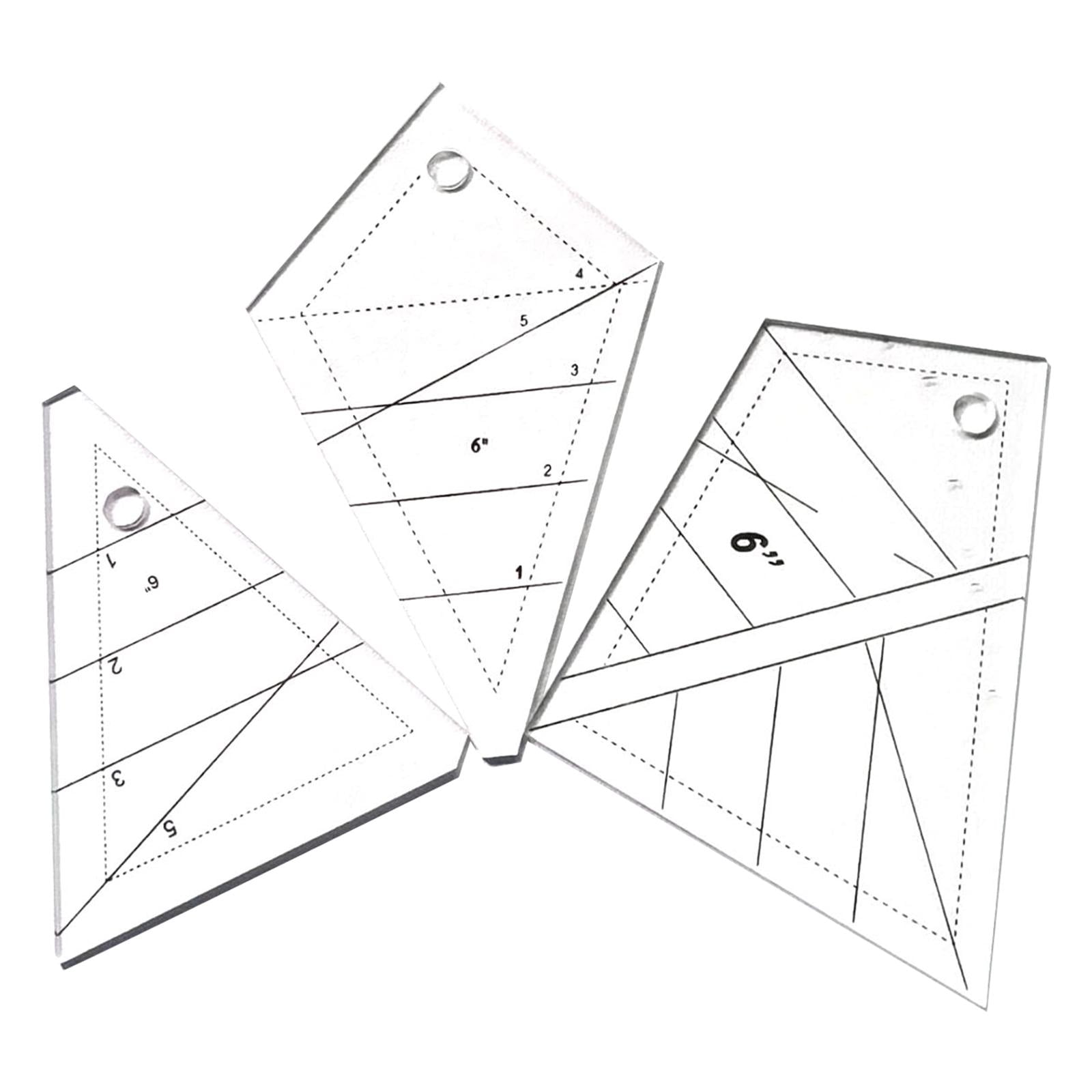 3x Multifunctional Patchwork Quilting Ruler with Dotted Line Drawing ...