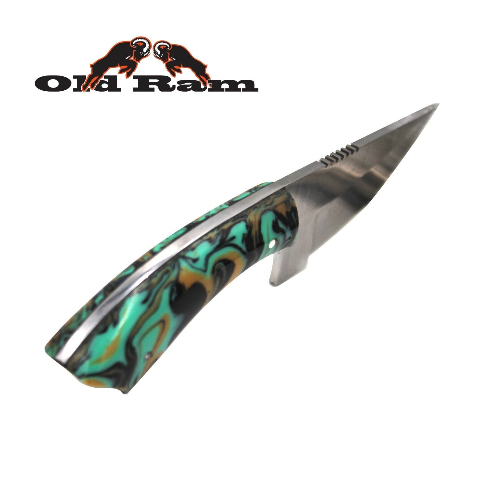 Old Ram Collection Heavy Duty Fixed Blade Skinner Knife w/ Leather Sheath