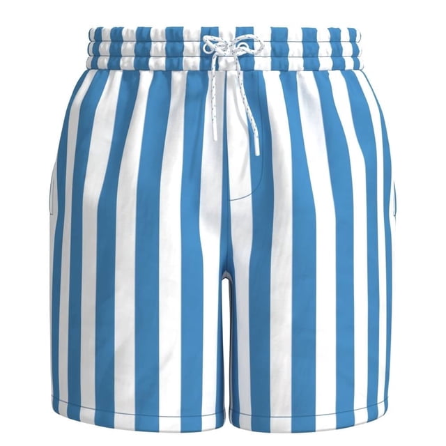 Traje de Baño OP Para Hombre Estampado Rayas Celeste Talla M