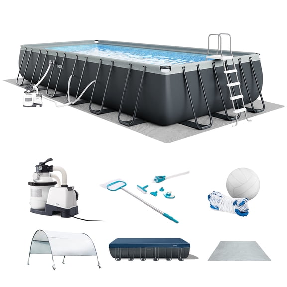INTEX 26367EH 24'x12'x52" Rectangular Ultra XTR Frame Pool Kit with Canopy