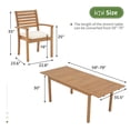 thumbnail image 2 of 7 Piece Patio Dining Set, Outdoor Acacia Wood Furniture Set, Extendable Rectangular Table and 6 Stackable chairs, Removeable Fabric Cushion, FSC Certified, for Deck Garden Backyard, 2 of 8