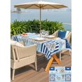 thumbnail image 5 of Outdoor Tablecloth with Umbrella Hole for Patio/Picnic/Party/Camping, Summer Ocean Waterproof Table Cloth Rectangle Table Cover Washable, Blue Coastal Fish Food Wine Crab Sailboat (60"x 120"), 5 of 8