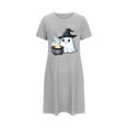 thumbnail image 2 of Cxenplz Nightgowns for Women Short Sleeve T Shirt Sleep Dress Comfy Round Neck Sleepshirt Sleepwear Halloween Print Lounge Pullovers Nightshirt on Clearance, 2 of 4