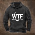thumbnail image 2 of WTF Where's The Fish Hoodie for Mens Funny Nautical Boat Fishing Pullover Vintage Letter Print Distressed Sweatshirts, 2 of 3