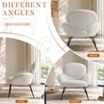 thumbnail image 3 of Modern Accent Chair, Upholstered Sherpa Reading Armchair Teddy Fabric with Metal legs for Living Room,Bedroom, 3 of 13