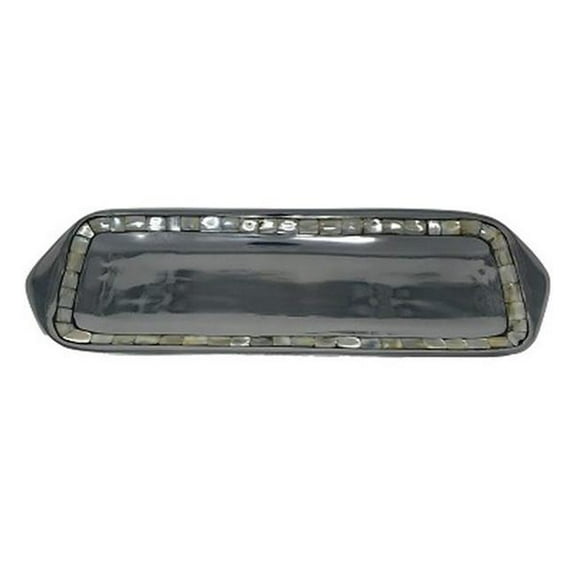 Metrotex Designs 14017 Mother Of Pearl Rectangle Tray - Aluminum