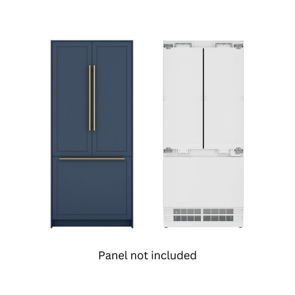 36 In. Panel Ready French Door Refrigerator With Ice maker, water dispenser, Frost Free . 19.6 total cubic feet