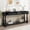 Espresso, variant on Console Table 63" Long Console Table with 3 Drawers and Shelf, Mediterranean Style Entryway Table, Solid Wood Hallway Sofa Table, Narrow Accent Table for Living Room, Navy