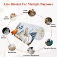 thumbnail image 6 of Orange Blue Pumpkins Fall Throw Blanket,Flannel Fleece Blanket with Striped Design for Couch,Thanksgiving Floral Eucalyptus Soft Breathable All Season Plush Blankets for Sofa Office Car Seat 40"x60", 6 of 9