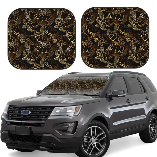 Vsdgher Sea Turtle With Ocean Print Car Windshield Sun Shade, Reflective Sunshade Window Sunshade Sun Visor Protector Fit for Cars,Trucks,SUVs-Small