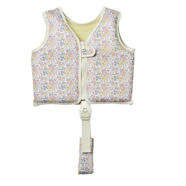 Chaleco de natación Sunnylife 1-2 años floral con correa ajustable