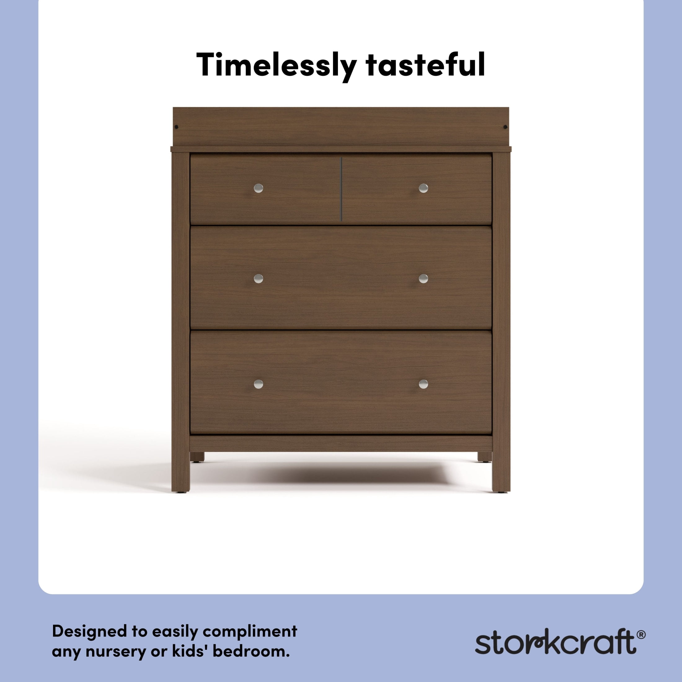 Storkcraft Horizon 3 Drawer Chest with Infant Changing Topper, Hazelnut