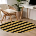 thumbnail image 3 of Area Rug 48in, Yellow Black Striped Lines Floor Carpet Living Room Rug, Modern Abstract Art Non-Slip Welcome Mat Indoor Rugs for Bedroom Dining Room, 3 of 9
