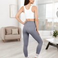 thumbnail image 3 of High Waist 7/8 Length Seamless Yoga Leggings with Stretchy Fit- X Large, Gray, 3 of 4
