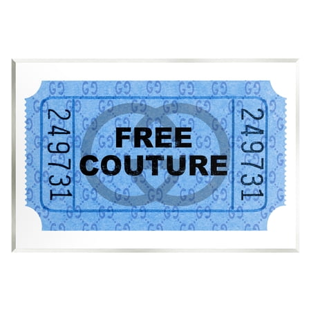 Stupell Industries Free Couture Blue Ticket Stub Beauty & Fashion Painting Unframed Art Print Wall Art