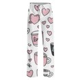 thumbnail image 4 of Women's Drawstring Valentine's Day Printed Casual Pants, Elastic Waist Lounge Pants for Women, Holiday Themed Sleepwear Pajama Pants, Comfortable Fit,Deep Red,2XL, 4 of 7